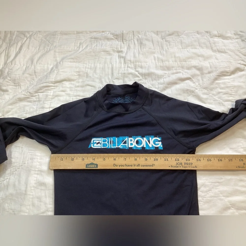 Kids Billabong UPF 50+ Long Sleeve Rashguard Swim Shirt Black 12